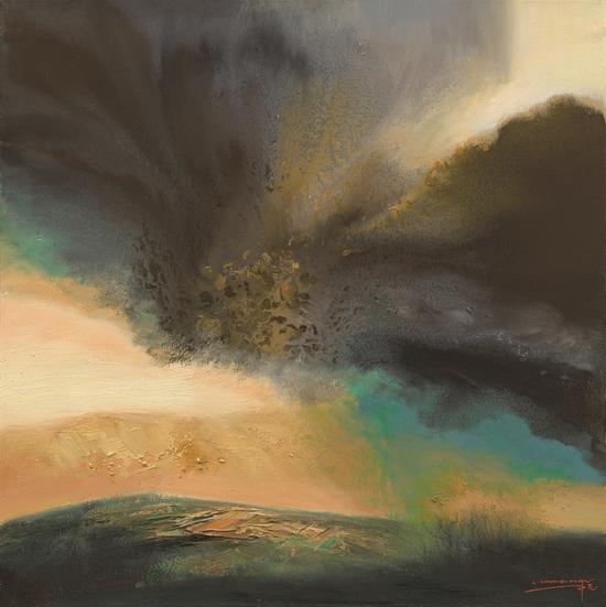 上天油画80×80cm2014