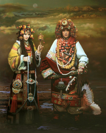 王昭举油画《天堂系列》之一《苍山如海》150cm*120cm（2014被北京藏家收藏）