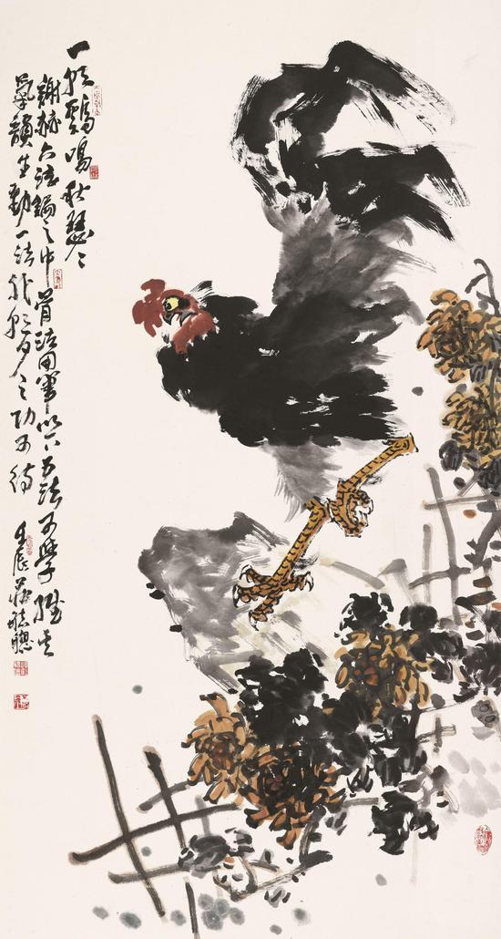 一朝鸡鸣秋风起  2012年  90X180cm