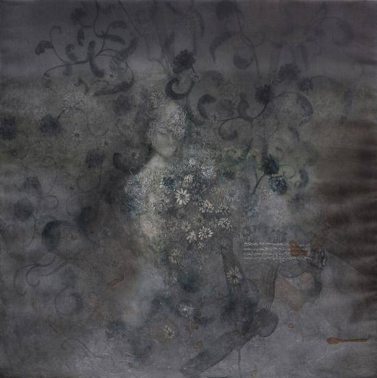 李瑞《晨曦初照 若隐若现》120x120cm 布面油画 2015