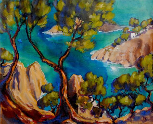 JMSG-404-Les calanques de marseille-《马赛海湾》-100x81cm