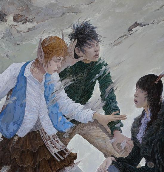 《动漫青春》（局部）（230x120cm x3；麻布油画 2008年）02