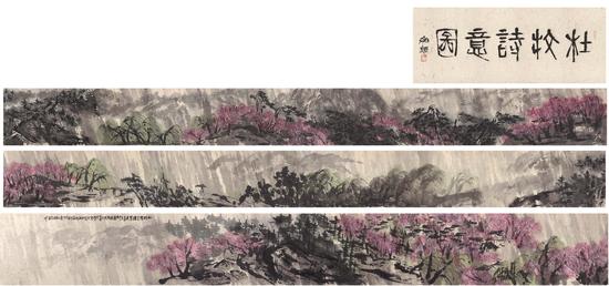 杜牧诗意图 Poetry mood of Dumu  引首：56.5×142cm  画心：67×1990cm  2013年