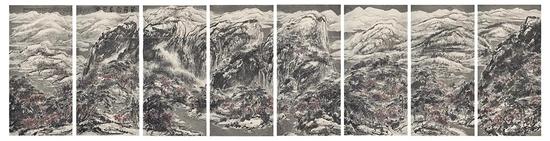 葳蕤雪意江南 Luxuriant snow aura of Jiangnan 295×1152cm  2013年