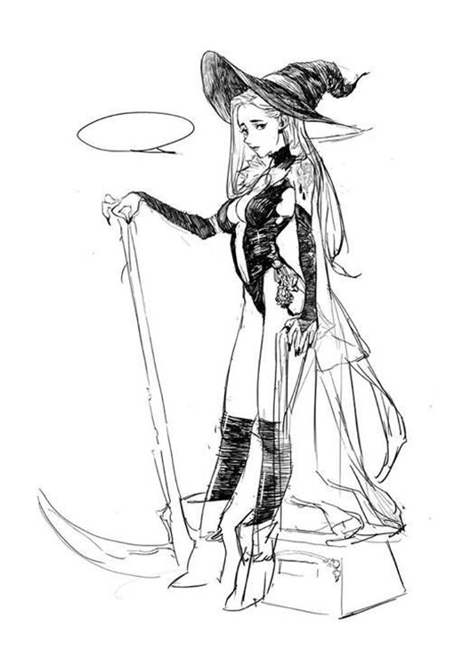 插画师kim il kwang的女性人物插画线稿作品(组图)