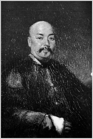 《自画像》，关乔昌，又称蓝阁或林呱（1801~1854），师从于英国人乔治·钱纳利，是18世纪广东外销油画重要画家。
