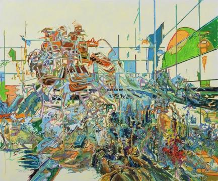 《落入山水间 》 150×180cm 布面油画  2016