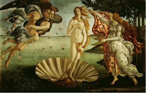 [意] 波提切利 《维纳斯的诞生》 布面蛋彩  175×287.5厘米  佛罗伦萨乌菲齐美术馆
