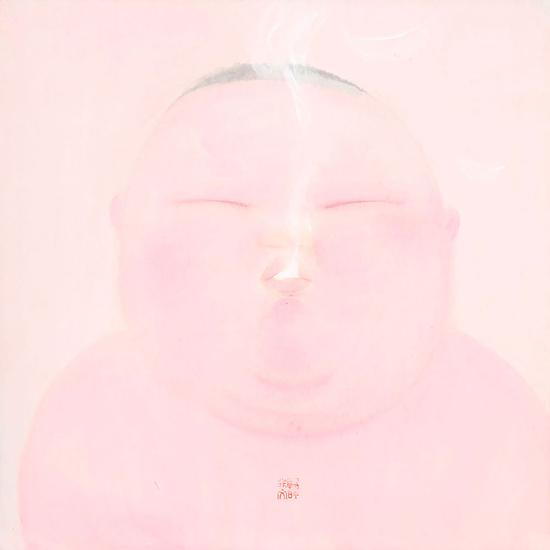 《雾霾》 纸本水墨 50×50cm 谭斐 2014年