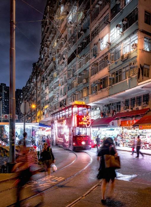 城市映像之夜晚的香港街景_唯美摄影