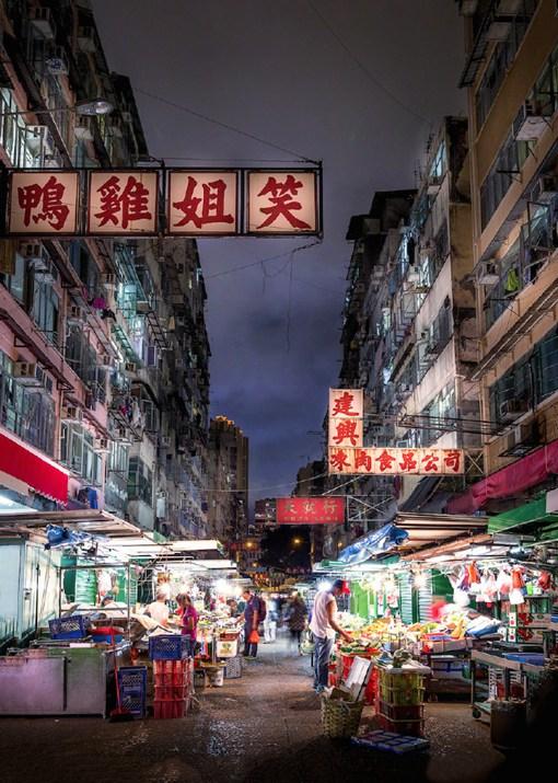 城市映像之夜晚的香港街景_唯美摄影