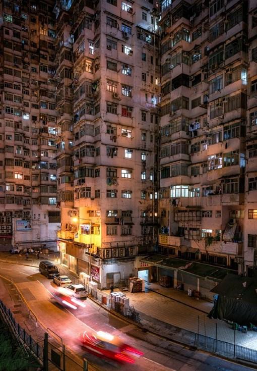 城市映像之夜晚的香港街景_唯美摄影