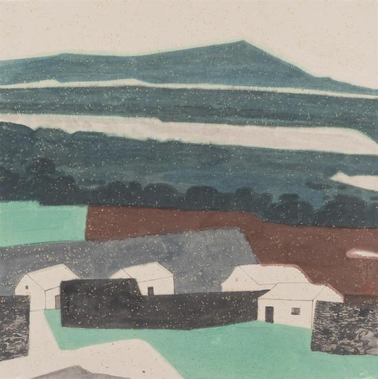 周文学 看山1  54×54cm  纸本设色 2016