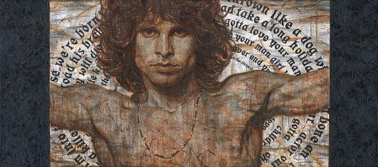 程竹 参展作品  Jim Morrison  布面油画 192x85cm  程竹2016年作品