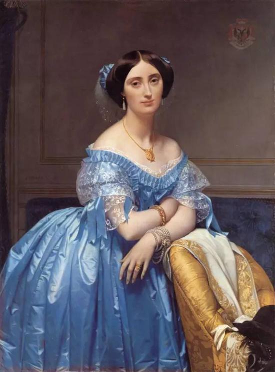 《布罗格利公主》，布面油画，121.3 x 90.8 cm，1853