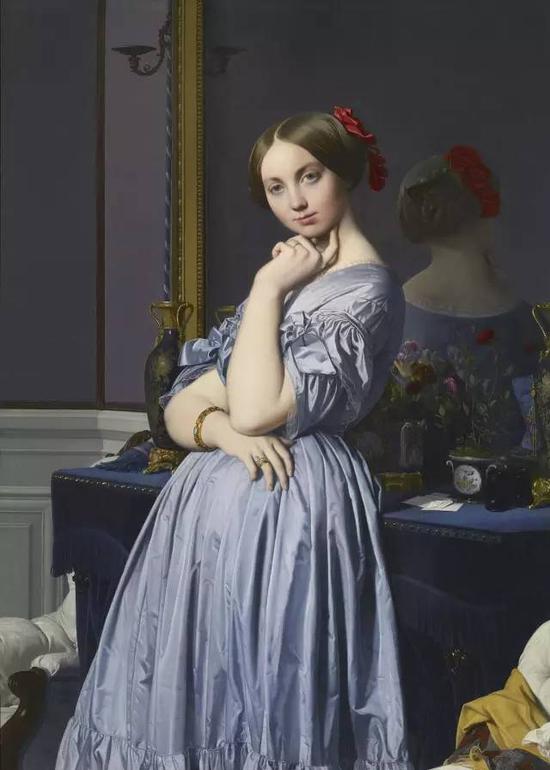 《路易斯-奥松维尔伯爵夫人》，布面油画，131.8 x 92 cm，1845