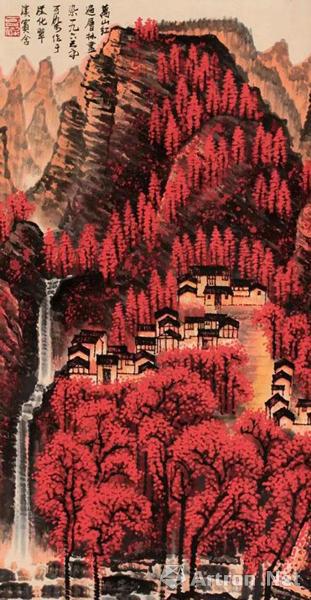 《万山红遍》原是北京荣宝斋的旧藏，在2000年由北京荣宝斋拍卖拍出