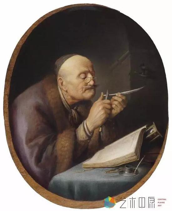 格里特·德奥 (1613-1675) 《削羽毛笔的学者》
