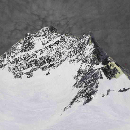 周墨 《雪山》系列2  100x100cm  综合材料 2015