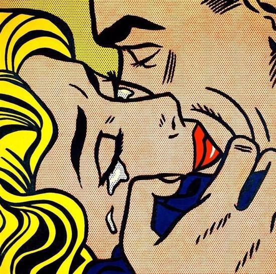 罗伊?里奇特斯坦，《吻 V》，1964年，Collection Simonyi，? Estate of Roy Lichtenstein。图片：Eduardo Calderon