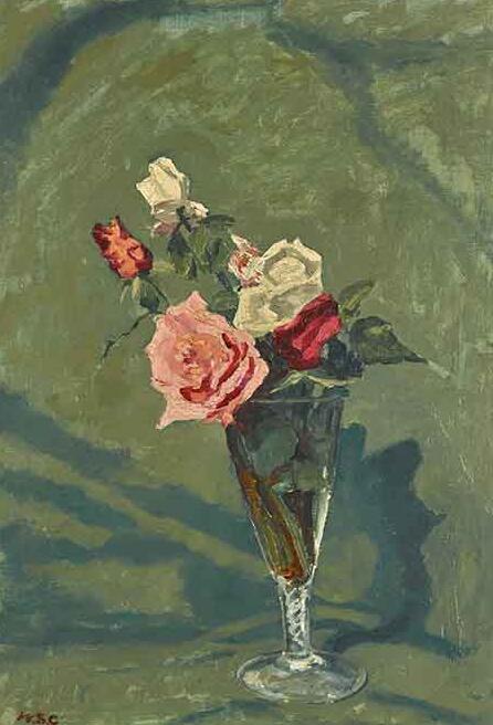 丘吉尔, 玻璃花瓶中的玫瑰，估计70,000–100,000英镑