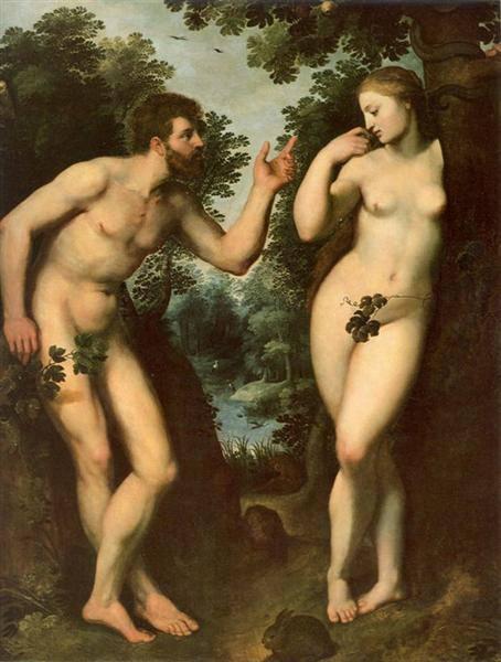 鲁本斯《亚当与夏娃》。图/取自wikiart.org。