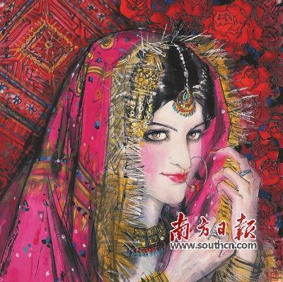 《访问巴基斯坦组画——新娘》（中国画） 林墉 作