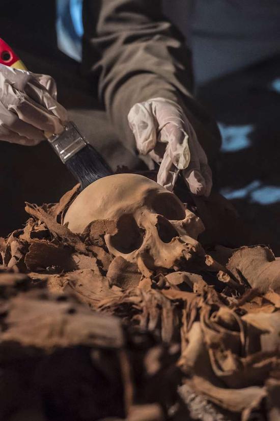 专家们仔细检查了墓主的遗骸，发现他死于50多岁，生前患有颚骨脓肿、细菌性骨骼疾病等多种病症。
