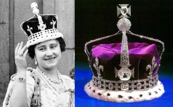 镶嵌在英国女王圣爱德华王冠上的Koh-i-Noor（光之山钻石）