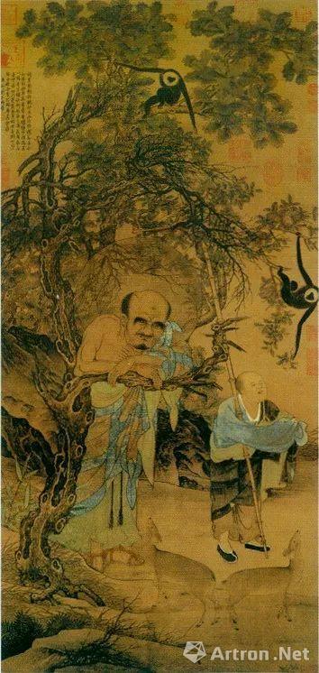 宋代刘松年《罗汉图》设色绢本立轴 117×55.8厘米  台北故宫博物院藏