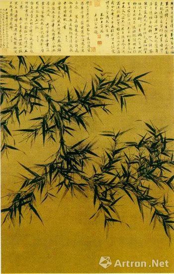 宋代文同《墨竹图》墨笔绢本  131.6×105.4厘米  台北故宫博物院藏