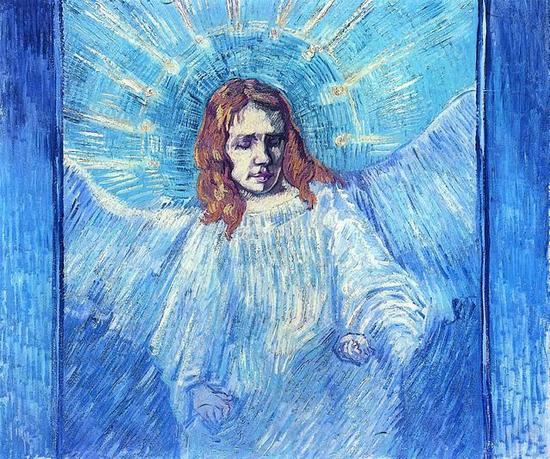 Head of an Angel， after Rembrandt - Vincent van Gogh， 1889