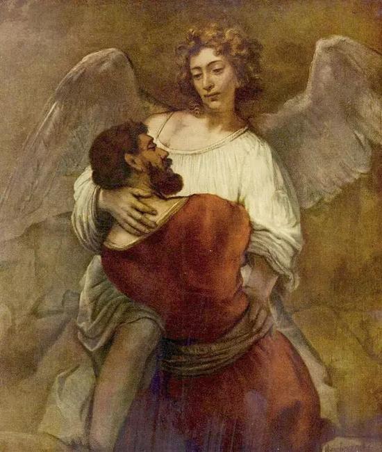Jacob Wrestling with the Angel， Rembrandt， 1659