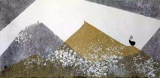 《虚怀若谷》，纸本水墨，68×136cm，2016年作