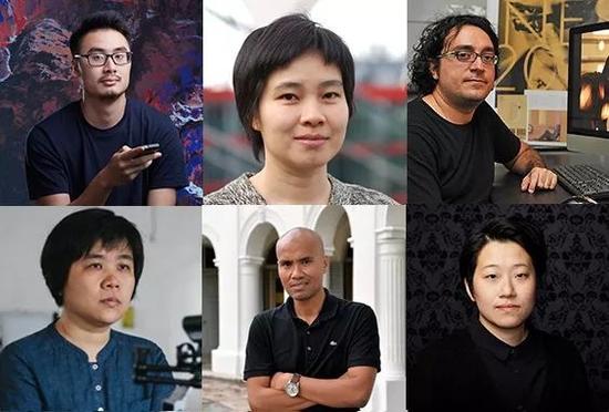 签署立场书的电影人。（上方：Jonathan Choo、Tan Pin Pin、Fran Borgia，下方：Eva Tang、Sanif Olek、Kirsten Tan。）