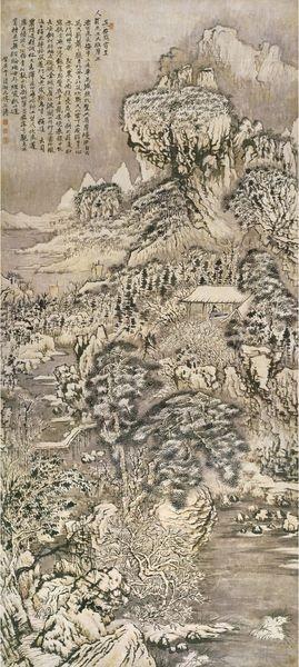 《长安雪霁图轴 》 石涛  康熙二十九年（1690年） 纸本设色  四川博物院藏