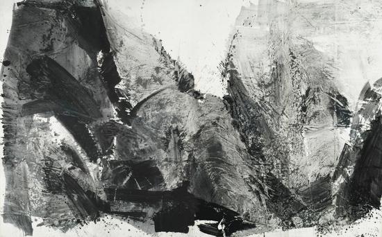 　　the collector of Guggenheim Museum《律动：气韵山色》（展览现场）rhythm：verve of the moutain，584cmx366cm，collapse，2006