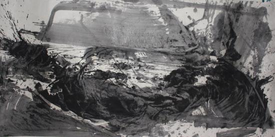 c58 dive潜,125cmx248cm , ink-painting on rice paper，zhenghui lan,2012