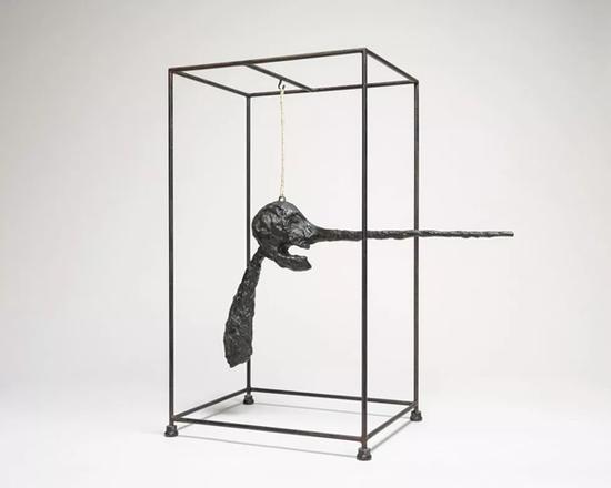 《鼻子》（Nose），Alberto Giacometti，1947年，青铜、电线、绳和钢