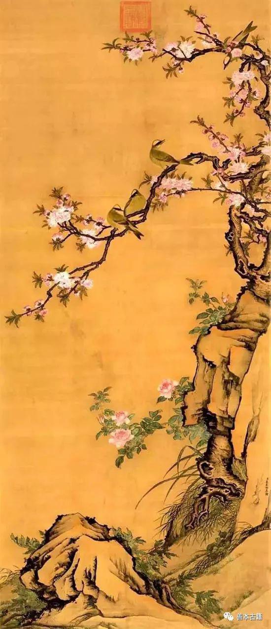 清 高其佩《桃花白头图》 天津博物馆藏