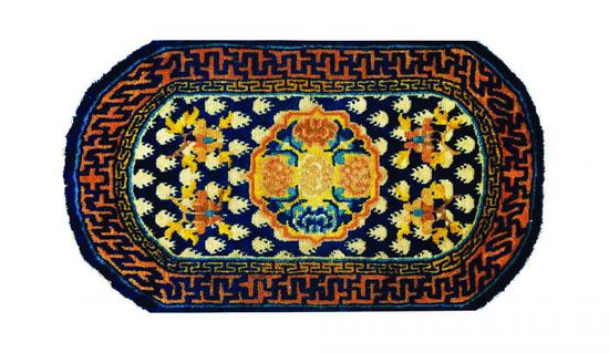 1900—1930年间作珊瑚纹马鞍毯
