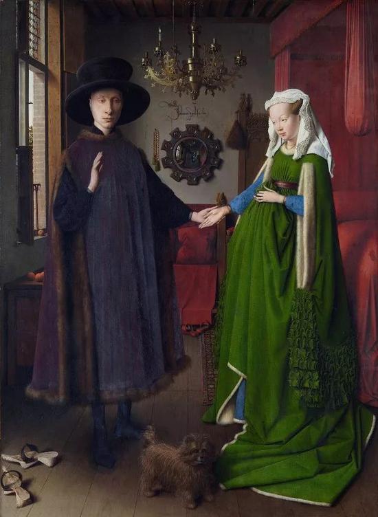  扬·凡·艾克《阿诺尔菲尼夫妇》1434年 油画 @英国国家画廊