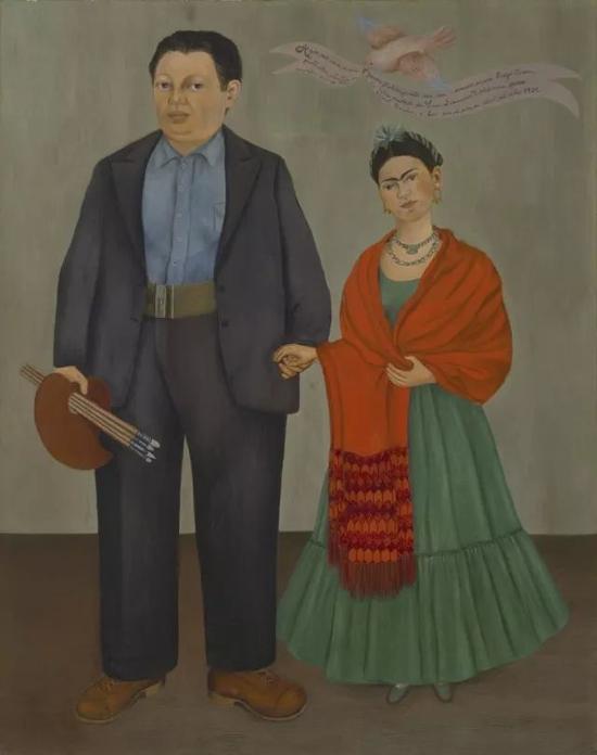 · 弗里达·卡罗《弗里达和迭戈·里维拉》1931年 油画 @旧金山现代艺术博物馆