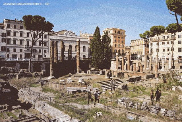 the temple of largo argentina， rome