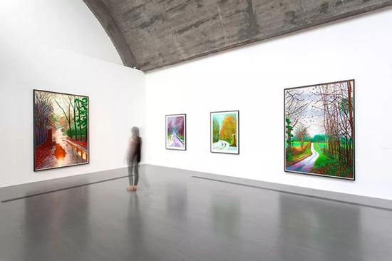 大卫·霍克尼2015年佩斯北京个展现场 ? David Hockney， photograph by Wang Xiang， Pace Gallery