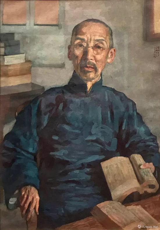 《傅增湘像》 布面油彩  70×49cm  1935年  中国国家图书馆藏