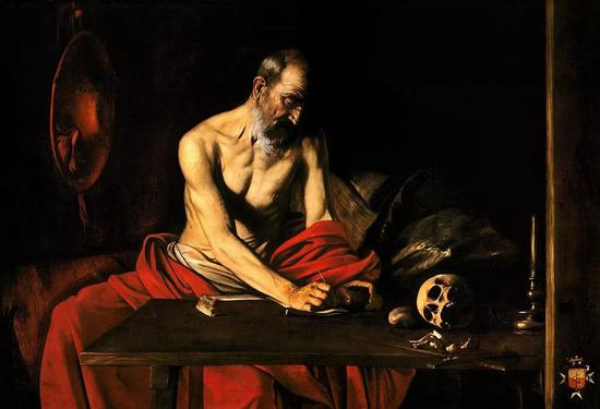 卡拉瓦乔《St Jerome Writing in His Study》，1607年