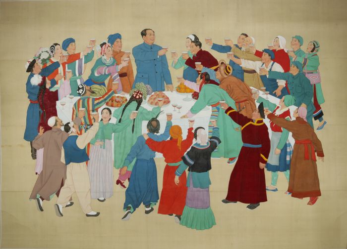 《民族大团结 》成稿之一 233×326cm  1953  绢本设色 中央美术学院美术馆藏