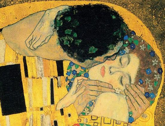 克林姆，吻（局部），油畫，180x180cm，1907-1908年。圖/WIKIMEDIA COMMONS