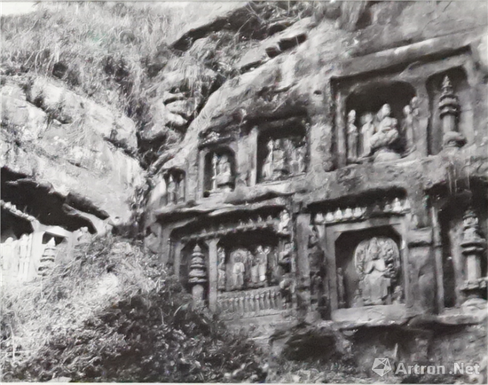 北山佛湾北区局部 中国营造学社拍摄 1940年